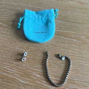 Tiffany & Co. Silver Jewelry Set with Blue Pouch